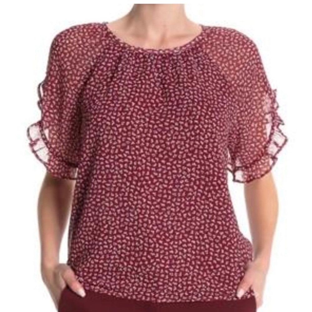 🎈Sale🎈Madewell Floral Lined Ruffle Sleeve Detailed Blouse Size Medium